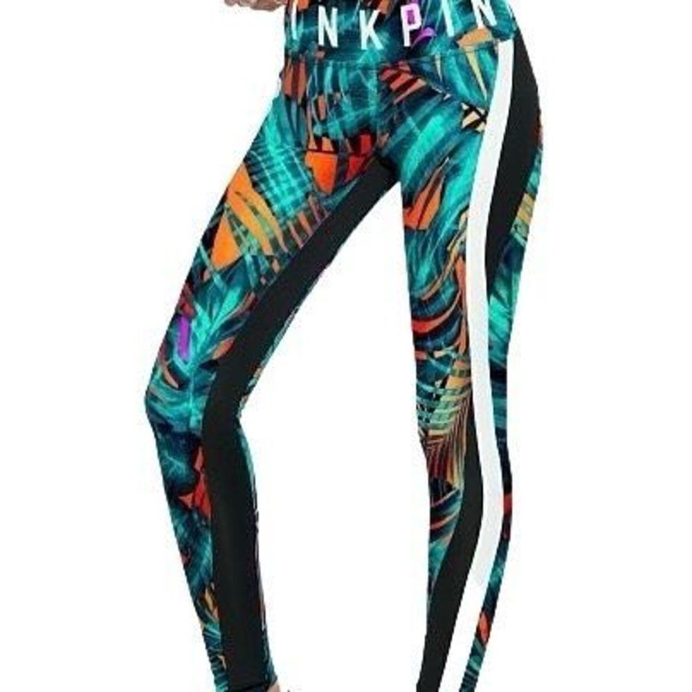 Victoria's Secret‎ PINK Ultimate Tropical Palm Multicolor Legging Pant Small